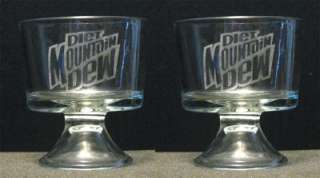 SET OF 2 ETCHED MINI TRIFLE BOWLS,DIET MOUNTAIN DEW  