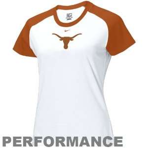  Nike Texas Longhorns Ladies White Training Dri FIT 