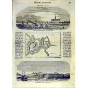  Fulton Sund Elseneur Baltic Map Bomarsund Print 1854