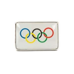 Onyx Art Olympic Rings Sport Rhodium Cufflinks 