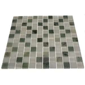  Loft Ming White 1X1 Marble & Glass Tile