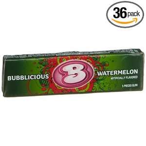 Bubblicious Watermelon Bubble Gum, 5 Piece Packages (Pack of 36)