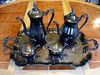 BEAUTIFUL 5 PIECE SILVER PLATED TEA SET By KAIMOND  EXC