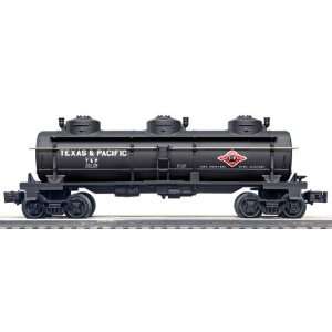   36128 Texas & Pacific Three Dome Tank Car T&P black Operating couplers