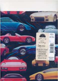 Hallmark Gift Wrap Paper Exotic Cars Car New Wrapping  