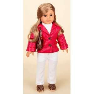  Red Leather Coat Outfit For American Girl Dolls Toys 