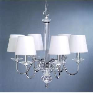  Battersby Six Light Chandelier with Classic White Shade in 