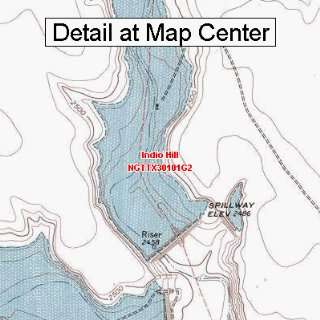 USGS Topographic Quadrangle Map   Indio Hill, Texas (Folded/Waterproof 