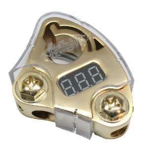   Voltage Meter 24K Gold Finish Battery Terminal With Cover Car