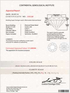 Breitling Super Avenger A13370 2 ct Diamond Bezel Authentic Watch 