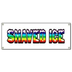 SHAVED ICE BANNER SIGN hawaiian cart stand sign signs