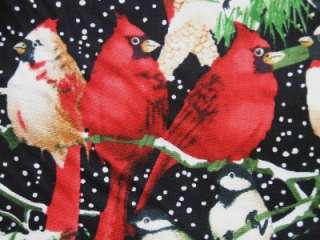 Wilmington Christmas Cardinal Chickadee Bird Fabric 18 Remnant  