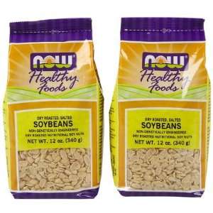  NOW Foods Soybeans Salted Non Gmo, 12 oz, 2 ct (Quantity 
