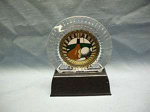 golf trophy insert award clear with black base  