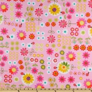  44 Wide Michael Miller Daisy Dance Pink Fabric By The 