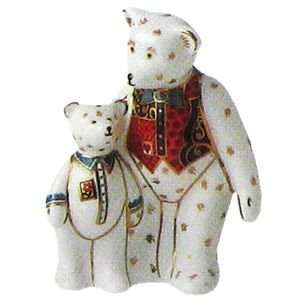   Crown Derby Miniature Bear Collection Daddy and George