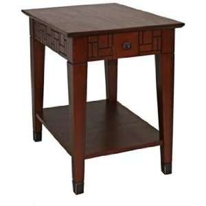  Facets Collection Merlot Finish Display End Table