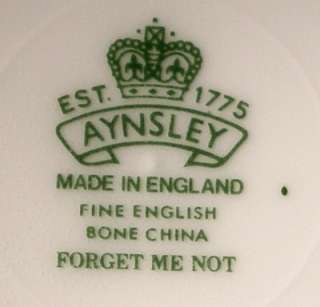 AYNSLEY china FORGET ME NOT Cup & Saucer Set  