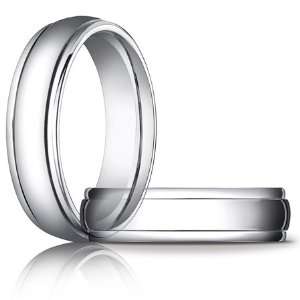  6mm Platinum Band with Step Down Edges Jewelry