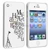 2pcs Couple Hard Cover Case for Apple iPhone 4S/4/4G/4GS Heart White 