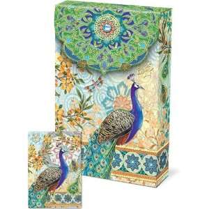  Punch Studio Pouch Note Cards  #57938 Royal Peacock 