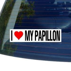  I Love Heart My PAPILLON   Dog Breed   Window Bumper 