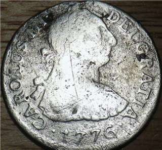 1776 Peru SILVER 2 Reales   LARGER COIN   Very Nice LOOK  