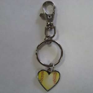  Softball Heart Key Ring