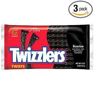 Twizzlers Twists Licorice Black 16oz. Bag   3 Bags  