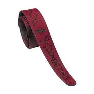  Taylor Byzantine Tooled Leather Guitar Strap Red 
