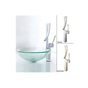   Clear Glass Vessel Sink and Millennium Faucet C GV 101 12mm 1200CH