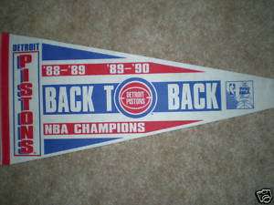 1990 DETROIT PISTONS BACK TO BACK CHAMPIONS PENNANT  