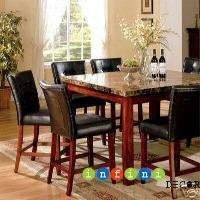 9PC Marble Top Dining Room Set Table Counter Bar Stool  