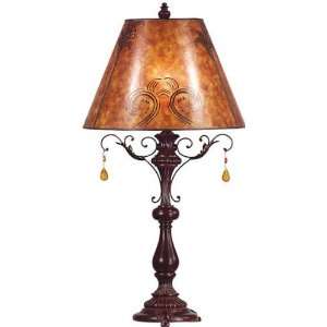   Home Eliante Table Lamp with 13 inch diameter Amber Mica shade Home