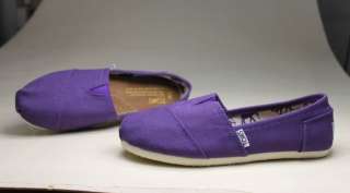 100% New Color TOMS Women Slip On Canvas Shoes Blue Purple Red Pink 