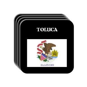 US State Flag   TOLUCA, Illinois (IL) Set of 4 Mini Mousepad Coasters