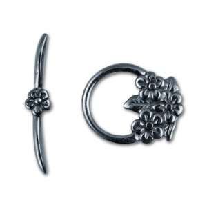    Plated Pewter Three Flower Toggle Clasp Arts, Crafts & Sewing