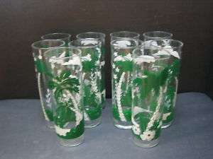 Libbey Tall Lemonade/Tom Collins Palm Tree Glasses   10  