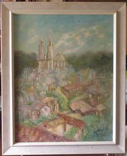 Taxco Mexico Oil Painting by Augusta Angel, Signed  