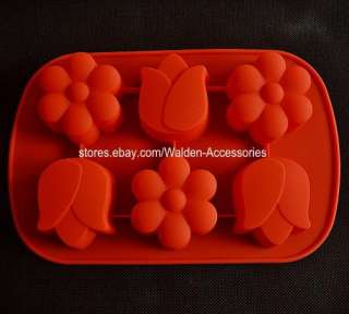 Silicone tulip Cake Chocolate Soap Jelly Ice Cookie Mold Mould Pan 