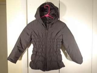 Via Spiga down filled childs hooded jacket coat full zipper rousched 