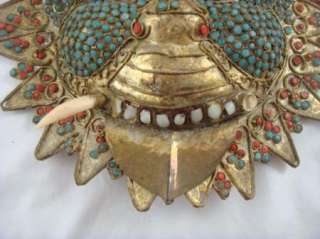   vintage barong mask bali indonesia carnelian natural stone mask