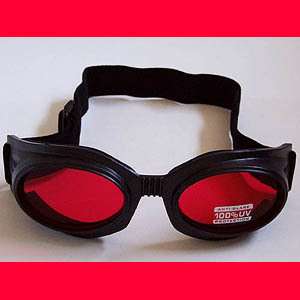 New Cyber Gothic Goth Punk Industrial Raver Red Lens Black Goggles 