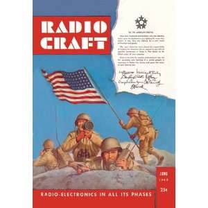  Radio Craft American Soldiers Stake the Flag 24X36 Giclee 