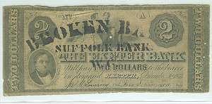   THE EXETER BANK New Hampshire NH obsolete Boldly Stamped Broken Bank