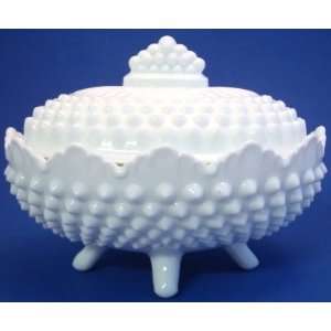  Fenton Oval Hobnail Covered Footed Candy Dish Kitchen 