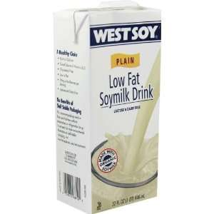 Westsoy Plain Low Fat Organic Soymilk Drink 32 Fl Oz Pack of 6  