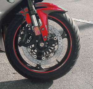 Red Car Motorcyle Rim Stripe Wheel Decal Tape Sticker  