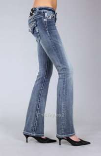 Miss Me Jeans Pretty in Pink Silver Sequin Yoke Denim Boot Cut JP6095B 
