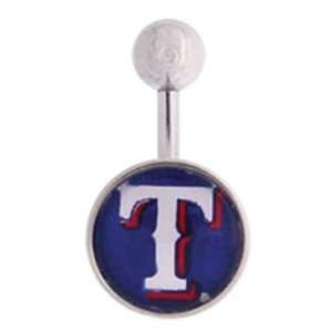  Texas Rangers 316L Stainless Steel Belly Ring   14G   3/8 Inch 